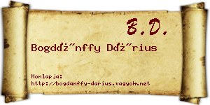 Bogdánffy Dárius névjegykártya